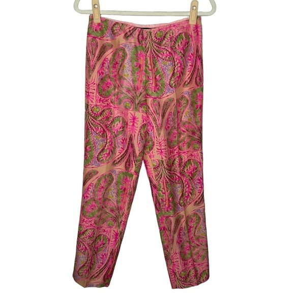 Ralph Lauren Black Label Paisley Print Silk Trousers - Picture 1 of 15